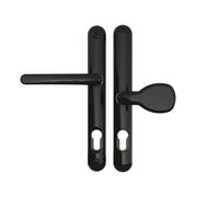 Ultion Sweet Black Pad Style Door Handle Set, 211mm (Long Fixings)