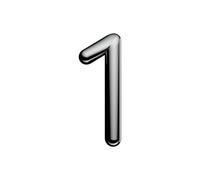 Ultion Sweet Chrome Door Numbers '1' - 3inch height - Self Adhering, No Drilling or Screwing Required …