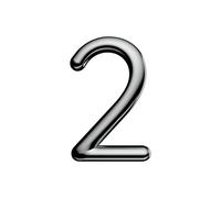 Ultion Sweet Chrome Door Numbers '2' - 3inch height - Self Adhering, No Drilling or Screwing Required …