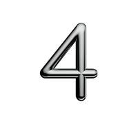 Ultion Sweet Chrome Door Numbers '4' - 3inch height - Self Adhering, No Drilling or Screwing Required …