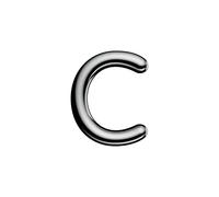 Ultion Sweet Chrome Door Numbers 'c' - 3inch height - Self Adhering, No Drilling or Screwing Required …