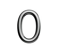 Ultion Sweet Door Number 0 - Chrome - Self Adhering, No Drilling Or Screwing Required