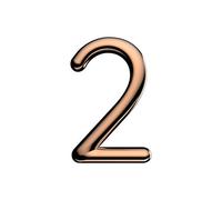 Ultion Sweet Door Number 2 - Rose Gold - Self Adhering, No Drilling Or Screwing Required