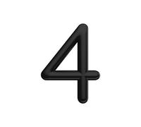 Ultion Sweet Door Number 4 - Black - Self Adhering, No Drilling Or Screwing Required