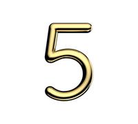 Ultion Sweet Door Number 5 - Gold - Self Adhering, No Drilling Or Screwing Required