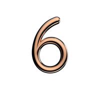 Ultion Sweet Door Number 6 - Rose Gold - Self Adhering, No Drilling Or Screwing Required