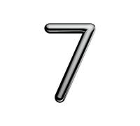 Ultion Sweet Door Number 7 - Chrome - Self Adhering, No Drilling Or Screwing Required