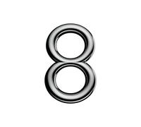 Ultion Sweet Door Number 8 - Chrome - Self Adhering, No Drilling Or Screwing Required