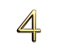 Ultion Sweet Gold Door Numbers '4' - 3inch height - Self Adhering, No Drilling or Screwing Required …