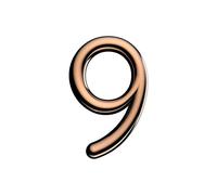 Ultion Sweet Rose Gold Door Numbers '9' - 3inch height - Self Adhering, No Drilling or Screwing Required …