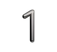 Ultion Sweet Satin Nickel Door Numbers '1' - 3inch height - Self Adhering, No Drilling or Screwing Required …