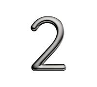 Ultion Sweet Satin Nickel Door Numbers '2' - 3inch height - Self Adhering, No Drilling or Screwing Required …