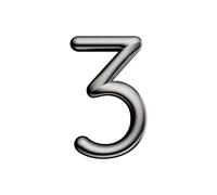 Ultion Sweet Satin Nickel Door Numbers '3' - 3inch height - Self Adhering, No Drilling or Screwing Required …