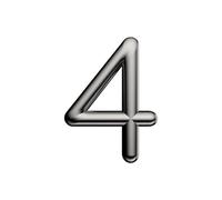 Ultion Sweet Satin Nickel Door Numbers '4' - 3inch height - Self Adhering, No Drilling or Screwing Required …