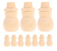 ULTNICE 10Pcs Wooden Snowman Peg Dolls Blank Diy Cake Toppers for Wedding Party Decoration Unpainted Wooden Snowman Figures