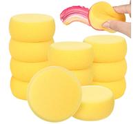 ULTNICE 12 Pack Round Cake Sponge for Painting Yellow Foam Circles for Pottery and Watercolor Art