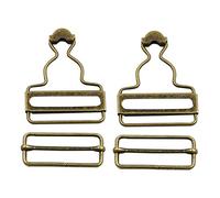 ULTNICE 2 Sets Dungarees Buckle Dungarees Clips Metal Braces Buckles with Sliding Buckle for Suspenders Trousers Handbags Jackets Jumpsuits Kids Overall 38 mm Bronze