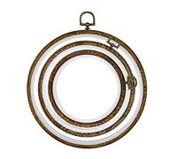ULTNICE 3Pcs Embroidery Hoops Cross Stitch Ring Set, Abs Plastic Imitated Wood Circle Display Frame for Art Craft Sewing and Hanging, 3 Sizes (14cm, 17.5cm, 21.8cm)