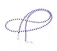 ULTNICE 60cm Long Fashion Crystal Beads Beaded Glasses Eyeglasses Sunglass Spectacles Chain Holder Neckchain (Blue+Clear)