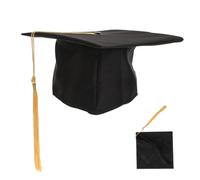 ULTNICE Adjustable Graduation Cap for Adults with Yellow Tassel Classic Black Bachelor S Board Hat for College Ceremony and Costume Accessory