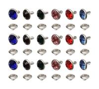 ULTNICE Multi-Color Crystal Rivets 120Pcs 8mm Crystal Rivets Rhinestone Rapid Studs Buttons Spots Studs Diamond Nailhead Spikes for DIY Craft Leather Purse Bags Making