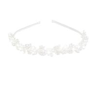 ULTNICE Rhinestone and Pearl Wedding Hairband Bride Bridal Headband Tiara Hair Accessories (Sliver)