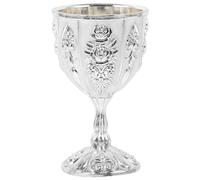 ULTNICE Vintage Silver Chalice Cup - Medieval Gothic Goblet Sculpture Metal Liqueur for Home Bar Wedding (2.76x1.38x1.54inch/7x3.5x4cm)