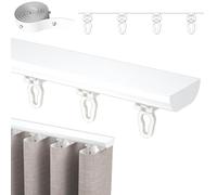 Ultr-thin Ceiling Mounted Curtain Tracks System, S Wave Ripple Curtain Single Tracks, Aluminum Curtain Rod Privacy Curtains for Room Divider, Curtain Rails Ceiling Mount(440cm(14.4ft),125mm)