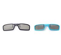 Ultra 1 Black 1 Blue 3D Clip On Glasses Passive 3D Glasses Men Women Compatible with RealD Cinemas 3D Glasses for TV Movie Glasses For Prescription Glass Wearers Circular Polorised Cinema Glasses