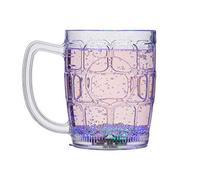 Ultra 1 Pack of LED Flashing Plastic Beer Mugs with Handles LED Light Bar Water Glasses Plastic Tumblers For Adults Children Beer Stein Glass Disco Light One Pint Cocktail Glass Beer Glass Stein