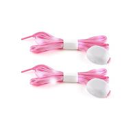 Ultra 2 Pairs of Pink Nylon LED Shoelaces Light Up Shoe Laces Flashing LED Disco Light Laces Glow in the Dark Laces Night Safety Festival Accessories Hip Hop Shoes Boots Neon Laces Night Running