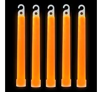 Ultra 25 Orange Bright Glow Sticks Premium Jumbo 6 Inch Glow Sticks Thick Neon Lights Individually Wrapped with Lanyards UV Party Accessories Party Glow in the Dark Camping Accessories