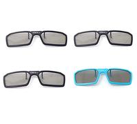 Ultra 3 Black 1 Blue Pairs 3D Clip On Glasses Passive 3D Glasses Men Women Compatible with RealD Cinemas 3D Glasses for TV Movie Glasses For Prescription Glass Wearers Circular Polorised Cinema 3D
