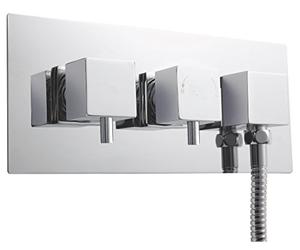 Ultra A3077 Volt Thermostatic Twin Valve with Diverter and Outlet - Chrome