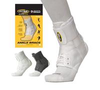 Ultra Ankle 360® Lace-Up Adjustable Brace - For Stabilization, Adjustable Compression (Small, White)