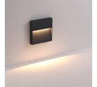 Ultra Beam Lighting Ultrabeam Square Black Low Level Outdoor Led Wall Light 6 Watt Led 600 Lumen Measures 200mm X 200mm 139mm