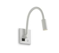 Ultra Beam Lighting Ultrabeam White Wall Mounted Recessed Bedroom Reading Light With A Flexible Arm 3 Watt Led Usb Charging Port