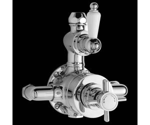 Ultra Beaumont Twin Exposed Traditional Thermostatic Bathroom Shower Mixer Valve Chrome Finish