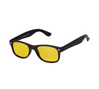 Ultra Black Frame Classic Night Driving Glasses Men's and Women's Polarised Sunglasses Anti Glare Amber Lens UV400 Polarized Sunglasses Yellow Tinted Glasses Anti Glare Dazzle Cycling Golf Sailing