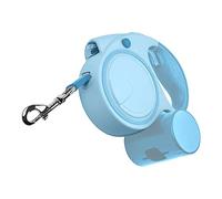 Ultra Blue Extendable Dog Lead 5m with LED Light & Waste Bag Holder Poo Bag Dispenser Strong Retractable Leash for Large Dogs, Long Training Lead for Small Medium Large Dogs Flexi Dog Leads Reflective