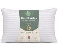 Ultra Bounce Pillows 6 Pack - Bed Pillows with Hollowfibre Filling for Side and Back Sleepers - Anti Allergy, Hotel Quality with Egyptian Stripe, Supportive & Comfortable Sleep