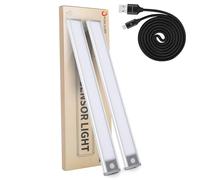 Ultra-Bright 70LED Motion Wardrobe Lights Large 2000mAh Rechargeable Battery Powered Long Lasting Closet Lighting. Cordless Sensor Lamp for Kitchen Under Cabinet, Counter. 6000k Cool White