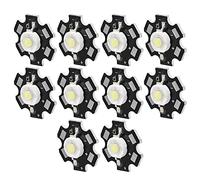 Ultra Bright LED Chip 3V Light Beads 10Pcs for DIY Ceiling Light Downlight and Table Lamp Aluminum and (White 6000K-6500K 1W)