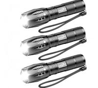 Ultra Bright Torch, 2000 Lumens LED Tactical Flashlight, Zoomable Adjustable Focus, IP65 Water-Resistant, Portable, 5 Light Modes for Indoor and Outdoor,Camping,Emergency,Hiking (3 Pack)