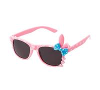 Ultra Bunny Bow Kids Sunglasses for Girls Ages 3-9, UV400 Protection with Microfibre Case - Retro Oval Shades in 5 Colours - Pink