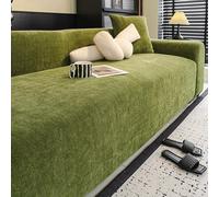 Ultra Chenille Stretch Sofa Cover for 35 Seater Couch Easy Installation Slipcover Green Color Perfect for Apartment Makeover Furniture Protector