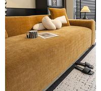 Ultra Chenille Stretch Sofa Cover for 35 Seater CouchEasy Install Reversible Slipcover Stylish Yellow Perfect Apartment Makeover Soft & Protection