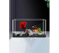 Ultra-clear Acrylic High-transparency Fish Tank Small Aquarium Transparent Aquarium Self-cleaning Desktop Fish Tank Suitable For Home Decoration(L)