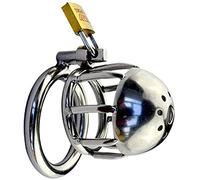 Ultra Cock Cage Man Metal Chastity Belt, Stainless Steel Bondage Penis Cage Cock Cage Chastity Device Cb 6000 Shortest Model Chastity Cage with Padlock for Men(Large 50mm)