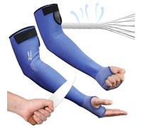 Ultra-Comfort Cut Resistant Sleeves for Thin Skin and Bruising, Cooling Protective Arm Sleeves for Gardening, Farming, Yard, Blue, 1 Pair